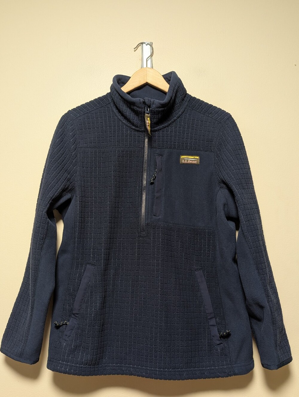 L.L.Bean Women’s Airlight Knit Fleece Pullover Large Petite Navy Blue